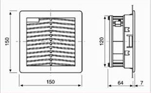 FF150-72 Installtion Dimensions