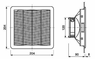 Peekn Servic e3sw | FF204-110 Installation Dimensions