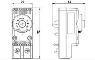 Peekn Services | THS-NO / NC Thermostat Dimensiopns