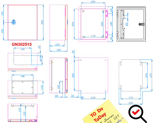 GN302515 CAD BLOCK / DIMENSIONED CAD DRAWING (.gif format) MSB302515G